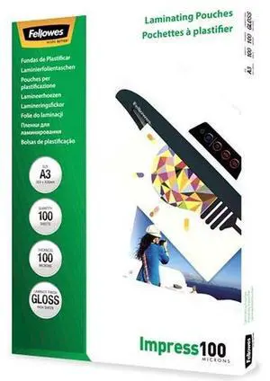 Fellowes ImageLast Laminating Pouches (80 microns, DIN A4, Pack of 100) Transparent und Laminating Pouches (Impress 100 microns, DIN A4), Pack of 100 A3 / 100 Mikron Fellowes ImageLast Laminating Pouches (80 microns, DIN A4, Pack of 100) Transparent und Laminating Pouches (Impress 100 microns, DIN A4), Pack of 100 A3 / 100 Mikron