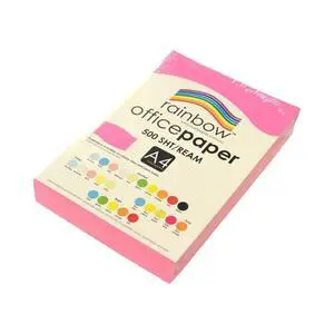 Rainbow A4 75Gsm Fluro Office Paper 500 Sheets, Pink Rainbow A4 75Gsm Fluro Office Paper 500 Sheets, Pink