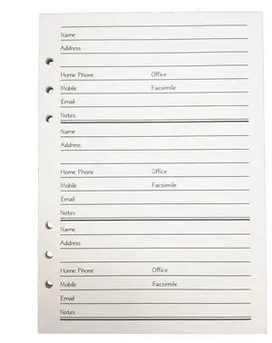 Cumberland 11033 Address Book Refill A5 Punched for 6 Ring Binder Pack 64,White Cumberland 11033 Address Book Refill A5 Punched for 6 Ring Binder Pack 64,White