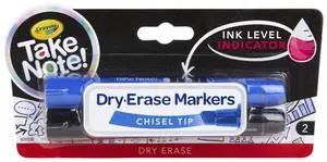 Crayola Dry Erase Markers, Low Odor, Chisel Tip, 2 Count, Black (CY58-6568) Crayola Dry Erase Markers, Low Odor, Chisel Tip, 2 Count, Black (CY58-6568)