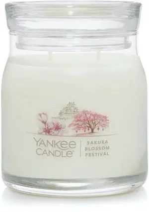Yankee Candle Sakura Blossom Festival Scented Signature 13oz Medium Jar 2-Wick Candle Over 35 Hours of Burn Time Yankee Candle Sakura Blossom Festival Scented Signature 13oz Medium Jar 2-Wick Candle Over 35 Hours of Burn Time