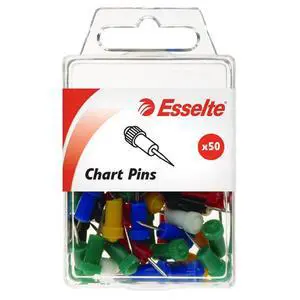 Esselte Chart Pins, Assorted (Pack of 50) Esselte Chart Pins, Assorted (Pack of 50)