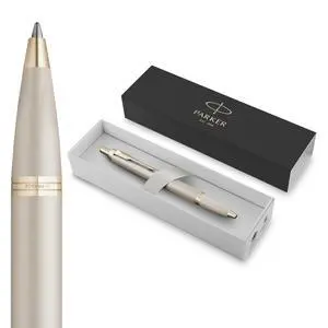 Parker IM Monochrome Ballpoint Pen Champagne Finish Medium Point Blue Ink Includes Gift Box Parker IM Monochrome Ballpoint Pen Champagne Finish Medium Point Blue Ink Includes Gift Box