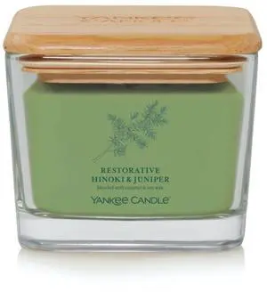Yankee Candle Restorative Hinoki & Juniper Well Living Collection Medium Square Candle 11.25 oz Yankee Candle Restorative Hinoki & Juniper Well Living Collection Medium Square Candle 11.25 oz
