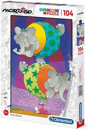 Clementoni - 27134 - Supercolor Puzzle - Mordillo, The Balance - 104 Pieces - Made in Italy - Jigsaw Puzzle Children Age 6+ Clementoni - 27134 - Supercolor Puzzle - Mordillo, The Balance - 104 Pieces - Made in Italy - Jigsaw Puzzle Children Age 6+