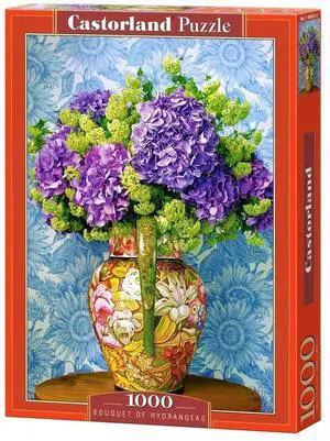 CASTORLAND 1000 Piece Jigsaw Puzzles, Bouquet of Hydrangeas, Floral still life art., Classic and colorful decor, Adult Puzzle, Castorland C-104352-2 CASTORLAND 1000 Piece Jigsaw Puzzles, Bouquet of Hydrangeas, Floral still life art., Classic and colorful decor, Adult Puzzle, Castorland C-104352-2