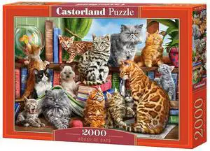 CASTORLAND 2000 Piece Jigsaw Puzzles, House of Cats, Happy Kittens, Pets, Animals, Adult Puzzles, Castorland C-200726-2 CASTORLAND 2000 Piece Jigsaw Puzzles, House of Cats, Happy Kittens, Pets, Animals, Adult Puzzles, Castorland C-200726-2