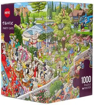 Heye 29838 Party Cats, Tanck Triangular Puzzles, 50 x 70 x 0.2 centimetres Heye 29838 Party Cats, Tanck Triangular Puzzles, 50 x 70 x 0.2 centimetres