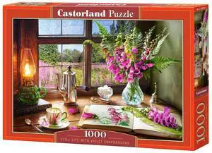 CASTORLAND 1000 Piece Jigsaw Puzzles, Still Life with Violet Snapdragons, Classic Interior, Window View, Garden Puzzle, Adult Puzzle, Castorland CASTORLAND 1000 Piece Jigsaw Puzzles, Still Life with Violet Snapdragons, Classic Interior, Window View, Garden Puzzle, Adult Puzzle, Castorland