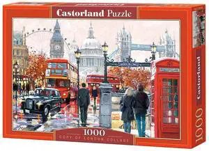 CASTORLAND 1000 Piece Jigsaw Puzzle, London Collage, Colorful Puzzle of the UK, London puzzle, European Puzzle, Adult Puzzle, Castorland C-103140-2 CASTORLAND 1000 Piece Jigsaw Puzzle, London Collage, Colorful Puzzle of the UK, London puzzle, European Puzzle, Adult Puzzle, Castorland C-103140-2