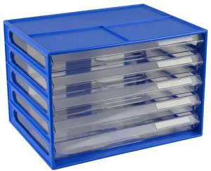 ITALPLAST Document Cabinet ITALPLAST A4 5 Drawer Blueberry(Each) ITALPLAST Document Cabinet ITALPLAST A4 5 Drawer Blueberry(Each)