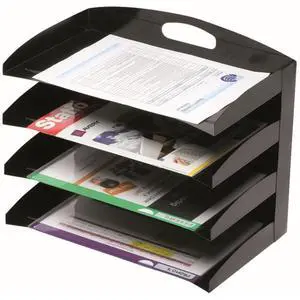 Marbig Organiser Desktop Metal 4 Tier Black Marbig Organiser Desktop Metal 4 Tier Black