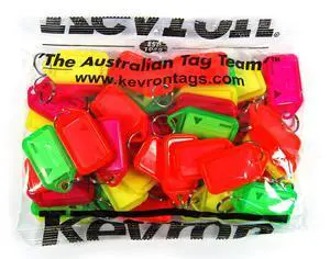 KEVRON ID38 Tags Bag of 50 Assorted Colours Fluorescent - Assorted Fluorescent KEVRON ID38 Tags Bag of 50 Assorted Colours Fluorescent - Assorted Fluorescent