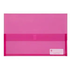 Marbig Polypick Foolscap Document Wallet, Pink Marbig Polypick Foolscap Document Wallet, Pink
