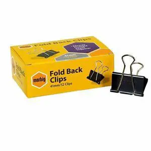MARBIG(R) Fold Back Clips 41Mm Box 12 87055 MARBIG(R) Fold Back Clips 41Mm Box 12 87055