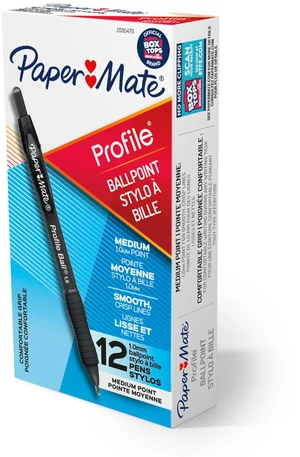 Profile Ballpoint Pens, Retractable, Medium Point (1.0mm), Black, 12 Count - Soft Comfort Grip Profile Ballpoint Pens, Retractable, Medium Point (1.0mm), Black, 12 Count - Soft Comfort Grip