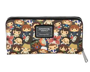 Loungefly Stranger Things Wallet Chibi Character Faux Leather Zip Around Womens Wallet with Card Slots, Bill Pockets & ID Holder Loungefly Stranger Things Wallet Chibi Character Faux Leather Zip Around Womens Wallet with Card Slots, Bill Pockets & ID Holder