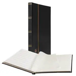 LIGHTHOUSE BASIC Hard Cover Stockbook for Stamps 32 White Cardstock 9x12 (A4) Pages with Glassine Strips - Black LIGHTHOUSE BASIC Hard Cover Stockbook for Stamps 32 White Cardstock 9x12 (A4) Pages with Glassine Strips - Black