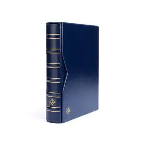 LIGHTHOUSE - Vario Classic Binder - 4-Ring Binder with Padded Leatherette Cover and Slipcase for up to 50 Sheets - Blue LIGHTHOUSE - Vario Classic Binder - 4-Ring Binder with Padded Leatherette Cover and Slipcase for up to 50 Sheets - Blue