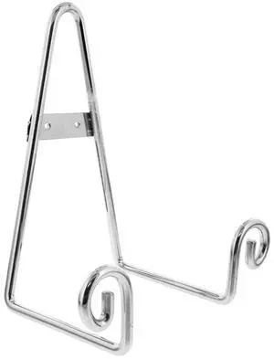 Small Scroll Plate Stand 21cm - Chrome Small Scroll Plate Stand 21cm - Chrome