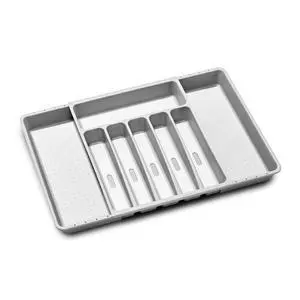 Madesmart Basic Expandable Cutlery Tray - Soft Grey 4534-11 Madesmart Basic Expandable Cutlery Tray - Soft Grey 4534-11