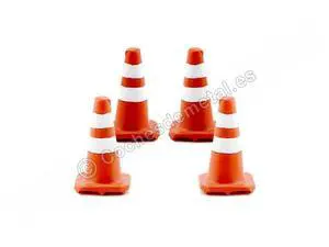 American Diorama Traffic Cones Accessory Set of 4 Pieces for 1/18 Scale Models American Diorama Traffic Cones Accessory Set of 4 Pieces for 1/18 Scale Models