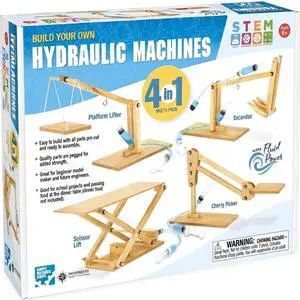 PATHFINDERS STEM Kit- Hydraulics 4-in-1 Build 4 Hydraulic Machines | Engineering Model Kit for Kids 8+ | Educational Science Toy | Learn Physics & Mechanics | Wooden DIY Project PATHFINDERS STEM Kit- Hydraulics 4-in-1 Build 4 Hydraulic Machines | Engineering Model Kit for Kids 8+ | Educational Science Toy | Learn Physics & Mechanics | Wooden DIY Project
