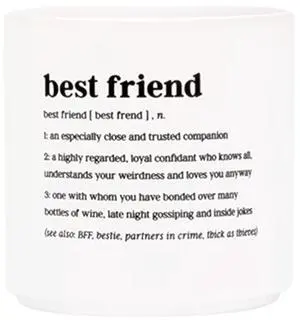 About Face Designs Defined Funny Gift Stoneware Planter, 4.5" Dia x 4.5" H, Best Friend About Face Designs Defined Funny Gift Stoneware Planter, 4.5" Dia x 4.5" H, Best Friend