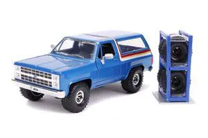 Jada Toys Just Trucks 1:24 1980 Chevy Blazer with Rack Die-cast Car Blue Metallic Stripes, Toys for Kids and Adults Jada Toys Just Trucks 1:24 1980 Chevy Blazer with Rack Die-cast Car Blue Metallic Stripes, Toys for Kids and Adults