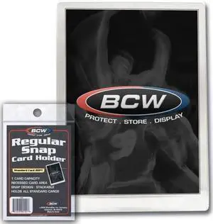 BCW Regular Snap Card Holder - 1 Count | Durable Baseball Card Protector | Versatile Plastic Card Holder for Collectors BCW Regular Snap Card Holder - 1 Count | Durable Baseball Card Protector | Versatile Plastic Card Holder for Collectors
