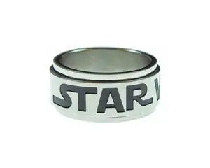 Star Wars Jewelry Men's Logo of Star Wars Stainless Steel Spinner Ring, Size 11 Star Wars Jewelry Men's Logo of Star Wars Stainless Steel Spinner Ring, Size 11
