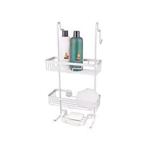 D.Line Aluminium Over The Door Shower Caddy, 28 cm Length x 16 Width x 58 Height, White D.Line Aluminium Over The Door Shower Caddy, 28 cm Length x 16 Width x 58 Height, White