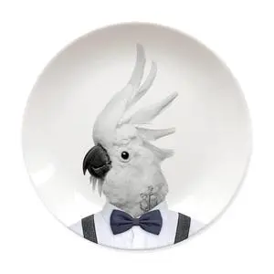 Mustard Wild Dining Animal Party Plate - Colin Cockatoo Parrot, 23 cm x 23 cm Mustard Wild Dining Animal Party Plate - Colin Cockatoo Parrot, 23 cm x 23 cm
