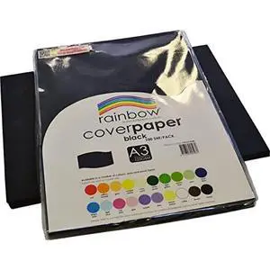 Rainbow A3 Cover Paper 100 Sheets, Black Rainbow A3 Cover Paper 100 Sheets, Black