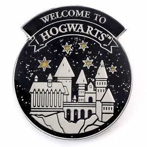 Official Harry Potter Welcome To Hogwart's Pin Badge by The Carat Shop, Metal Official Harry Potter Welcome To Hogwart's Pin Badge by The Carat Shop, Metal