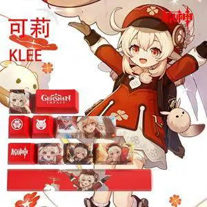 Genshin Impact Themed Keycaps Klee PBT heat-sublimation keycaps 10 keys OEM high degree