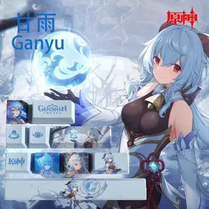 Genshin Impact Themed Keycaps Hutao PBT heat-sublimation keycaps 10 keys OEM high degree