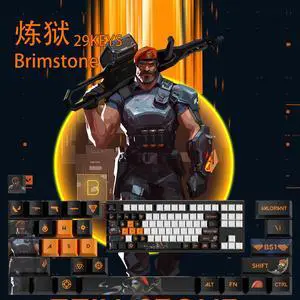 VALORANT Themed Keycaps Brimstone PBT heat-sublimation keycaps 29 keys OEM high degree