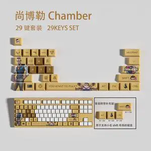VALORANT Themed Keycaps Chamber PBT heat-sublimation keycaps 29 keys OEM high degree
