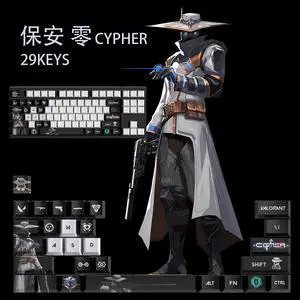 VALORANT Themed Keycaps Cypher PBT heat-sublimation keycaps 29 keys OEM high degree