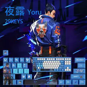 VALORANT Themed Keycaps Yoru PBT heat-sublimation keycaps 29 keys OEM high degree