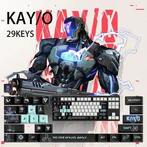 VALORANT Themed Keycaps KAY/O PBT heat-sublimation keycaps 29 keys OEM high degree