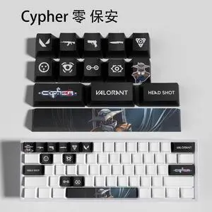 VALORANT Themed Keycaps Cypher PBT heat-sublimation keycaps 14 keys OEM high degree