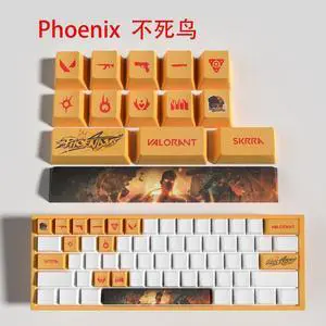 VALORANT Themed Keycaps Phoenix PBT heat-sublimation keycaps 14 keys OEM high degree