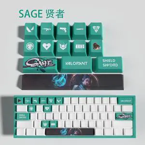 VALORANT Themed Keycaps Sage PBT heat-sublimation keycaps 14 keys OEM high degree