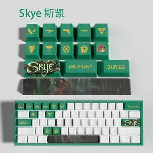 VALORANT Themed Keycaps Skye PBT heat-sublimation keycaps 14 keys OEM high degree
