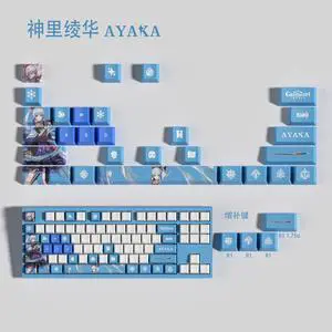 Genshin Impact Themed Keycaps Kamisato Ayaka PBT heat-sublimation keycaps 29 keys OEM high degree