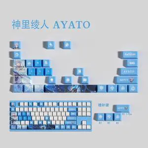 Genshin Impact Themed Keycaps Kamisato Ayato PBT heat-sublimation keycaps 29 keys OEM high degree