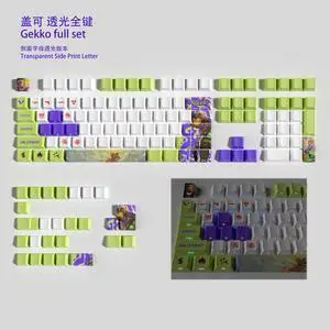 VALORANT Themed Keycaps Gekko Side translucency PBT heat-sublimation keycaps full keycap OEM high degree