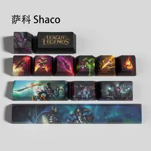 League of Legends Themed Keycaps Shaco PBT heat-sublimation keycaps 12 keys OEM high degree
